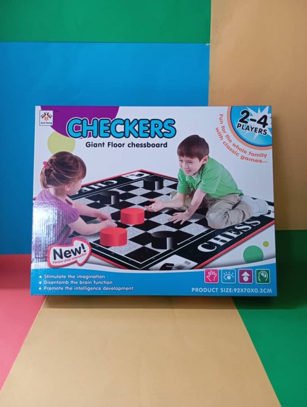 GIANT CHECKERS FLOOR MAT GAME